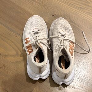 Hoka Kids Beige and Orange Sneakers